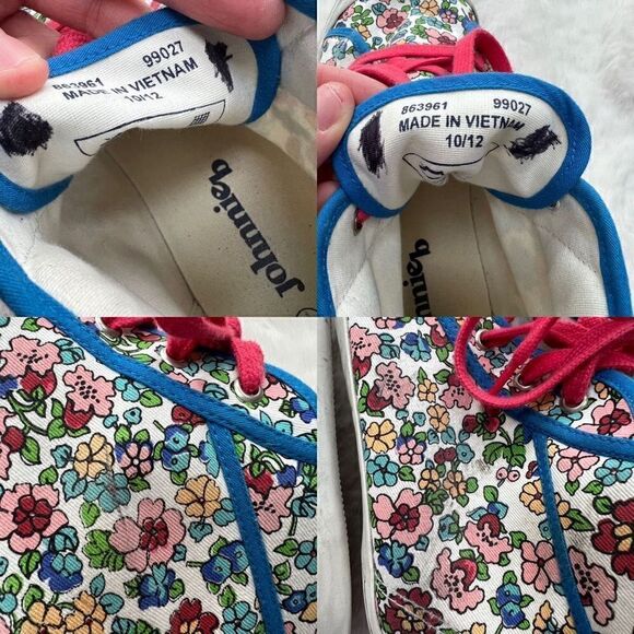 Johnnie B. Mini Boden Floral Canvas High Top Sneakers Colorful Spring size 40 - Picture 11 of 12